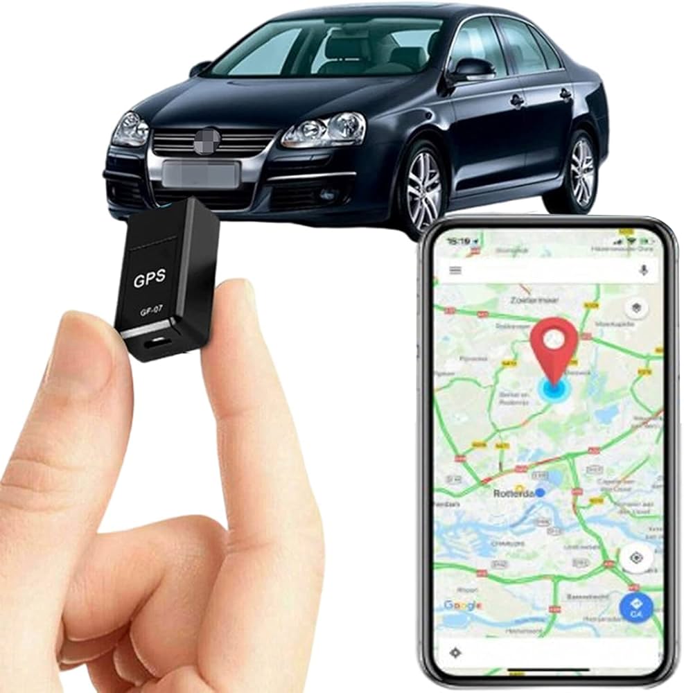 A GPS device on a car dashboard.