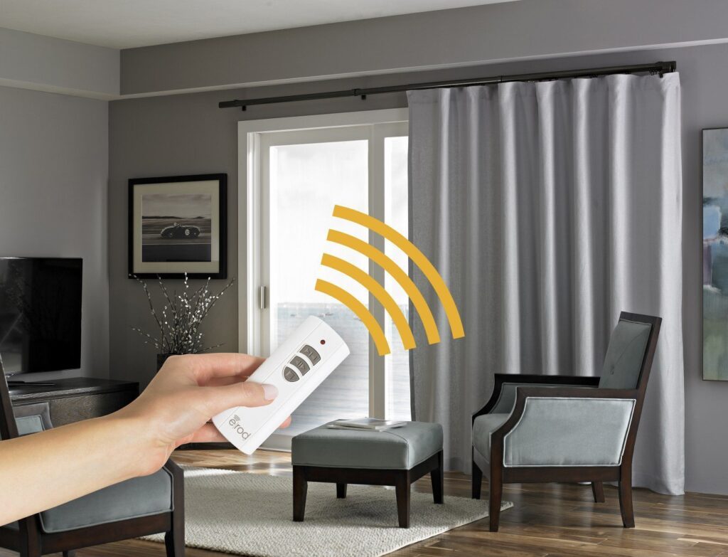 An automated curtain system.